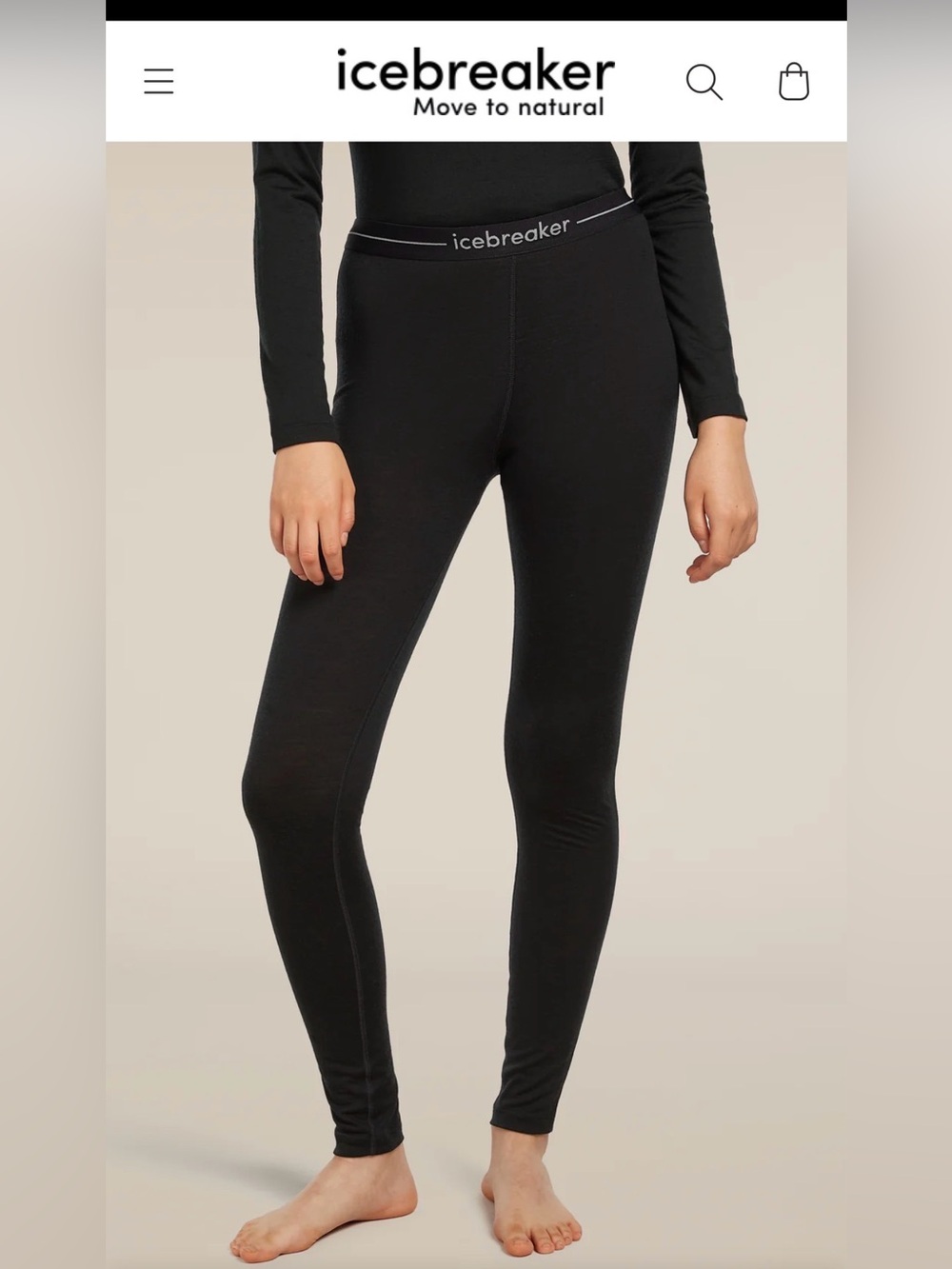 XS - Icebreaker Oasis 200 merino base layer leggings
